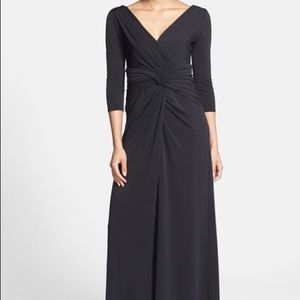 Tadashi Twisted Front Black Dress